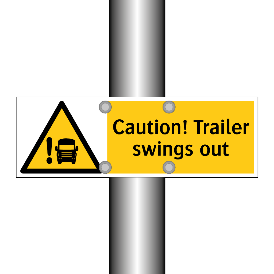 Caution! Trailer swings out