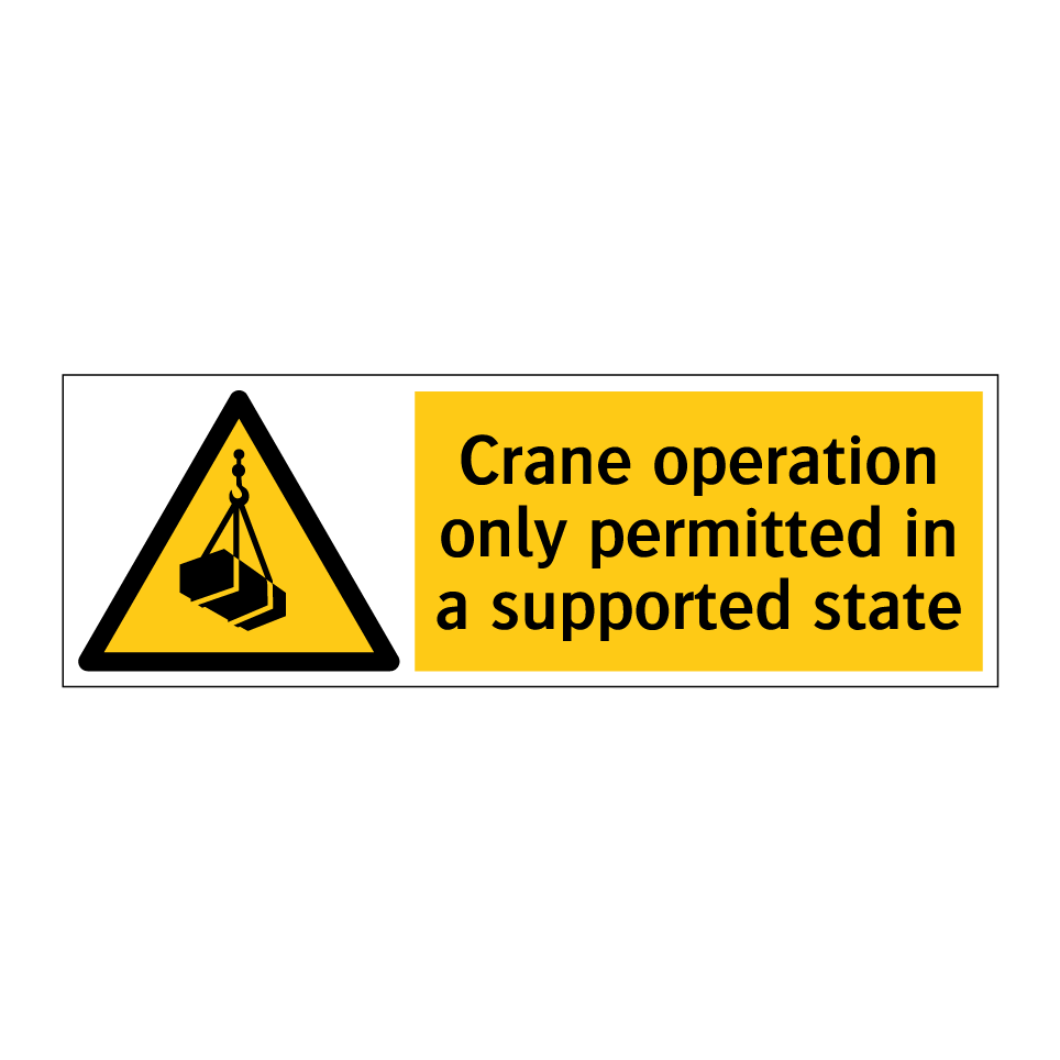Crane operation only permitted in a supported state