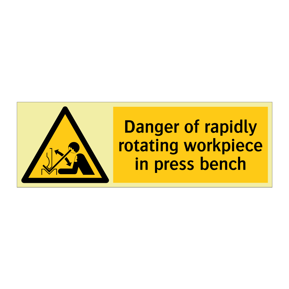 Danger of rapidly rotating workpiece in press bench