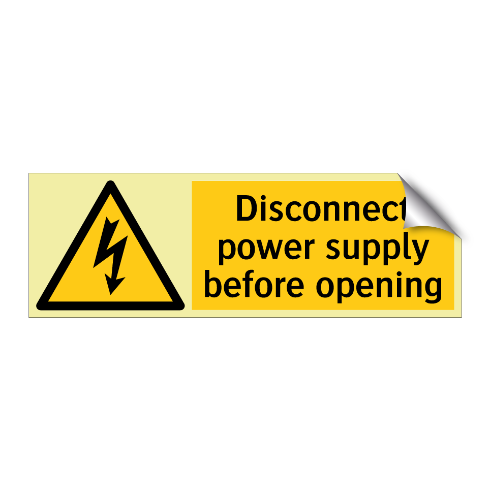 Disconnect power supply before opening