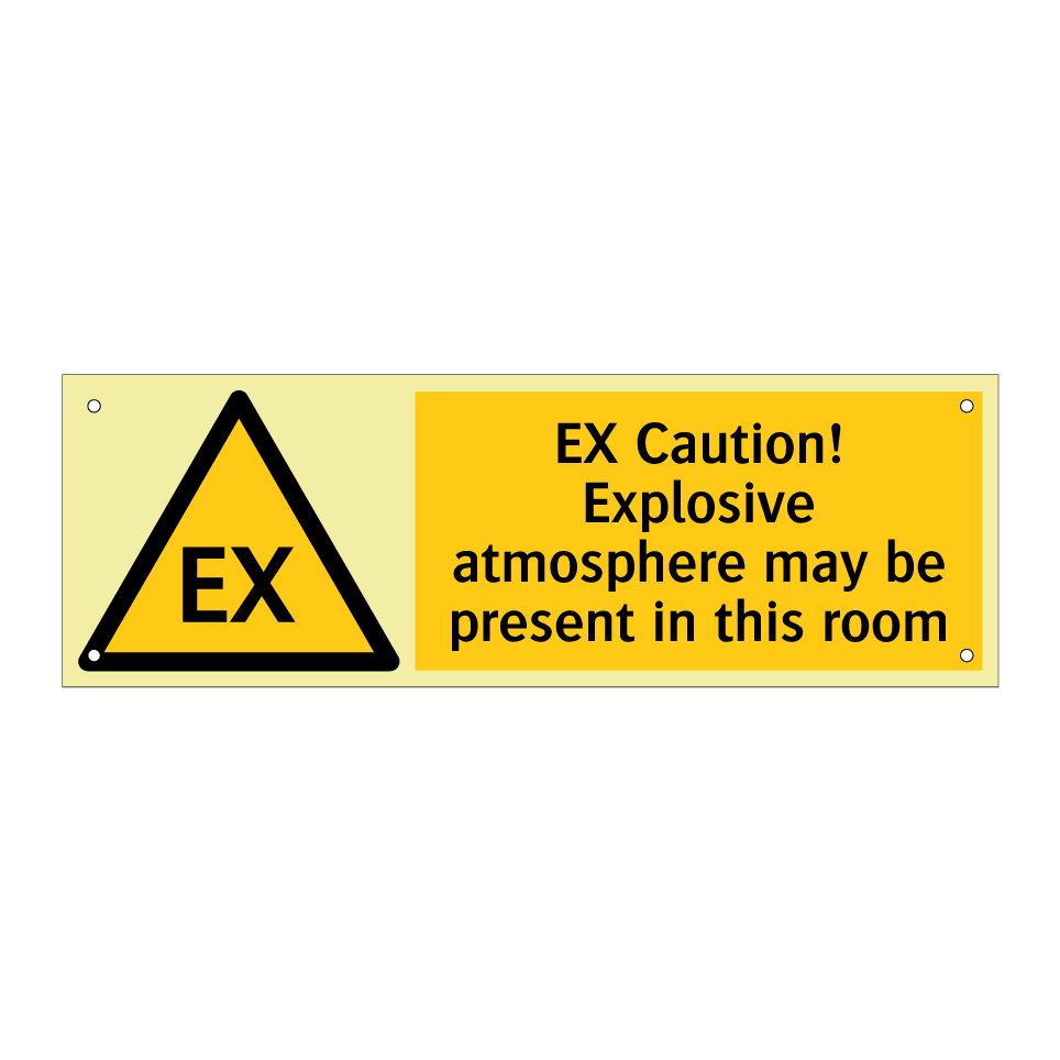 EX Caution! Explosive atmosphere may be present in this room