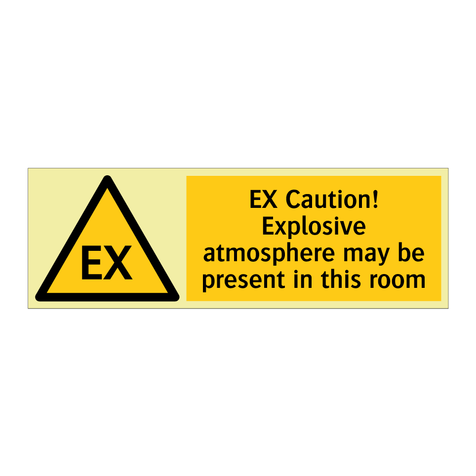 EX Caution! Explosive atmosphere may be present in this room
