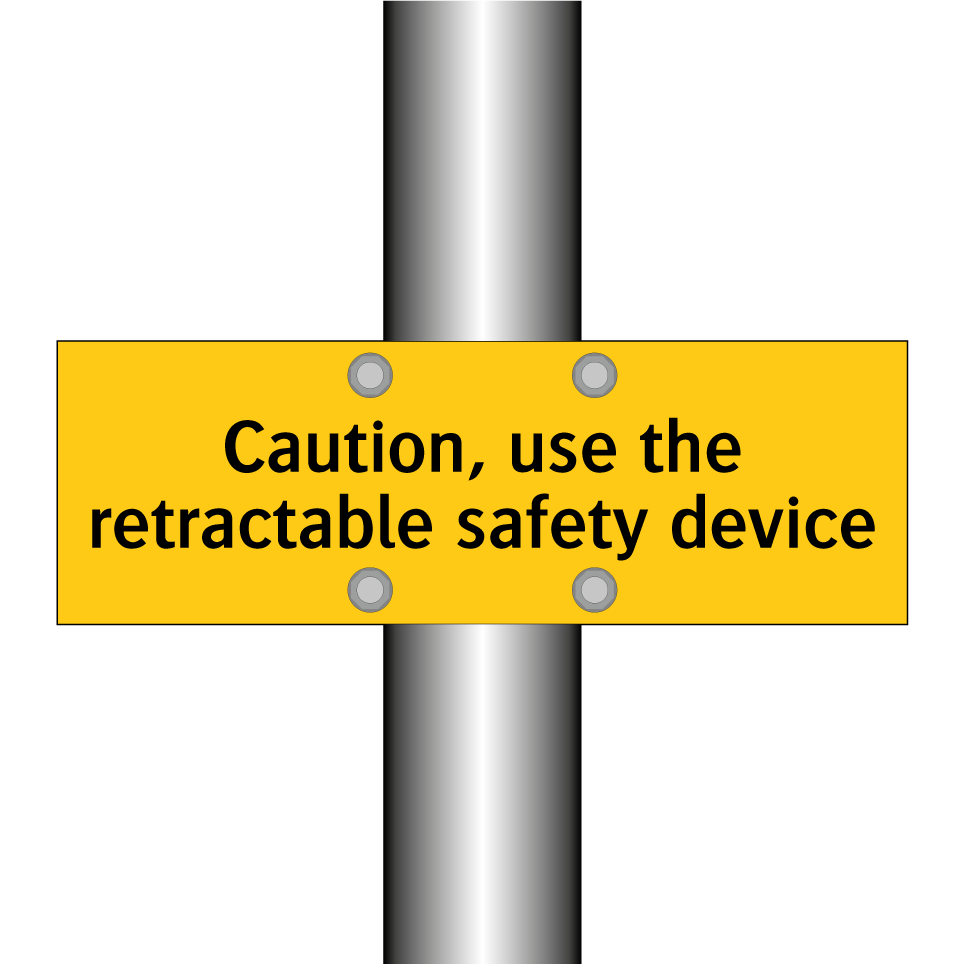Caution, use the retractable safety device
