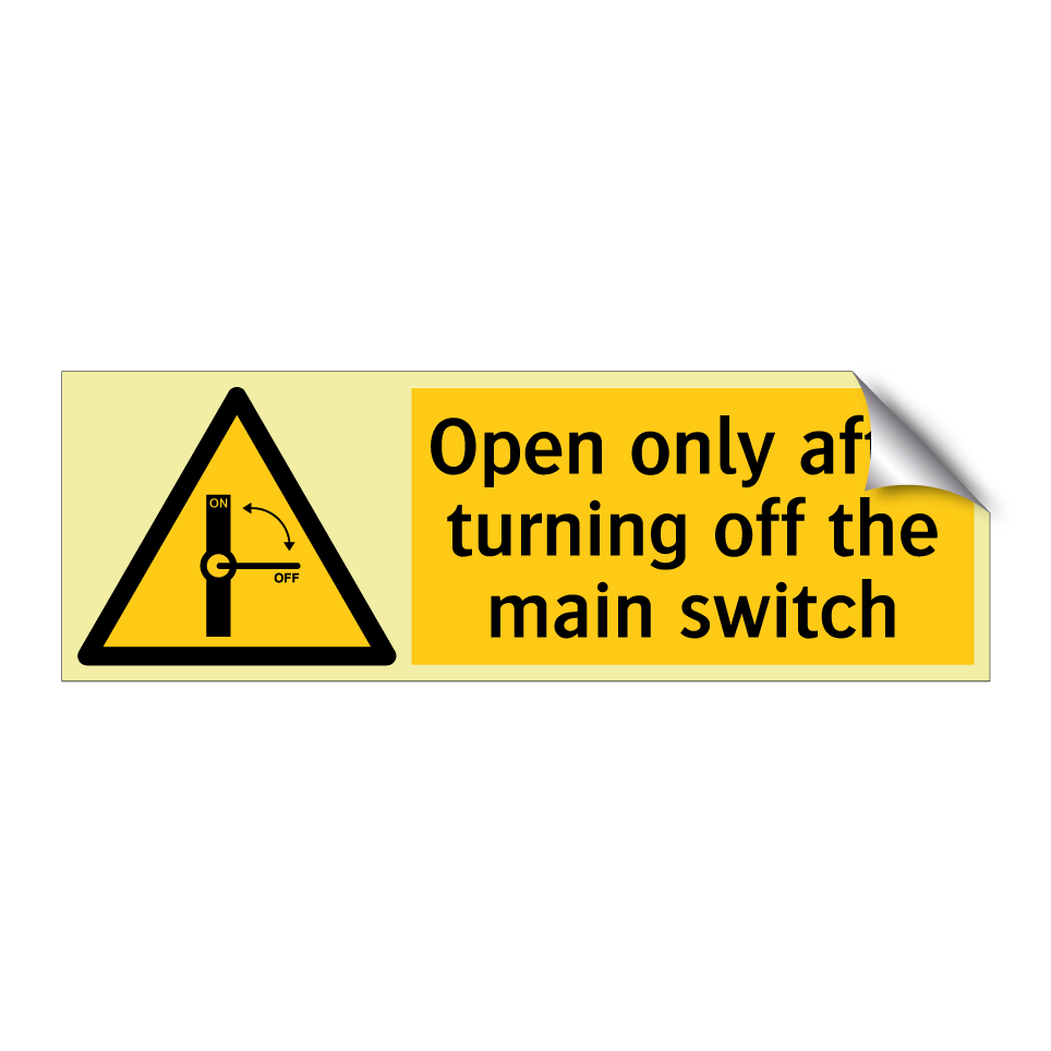 Open only after turning off the main switch