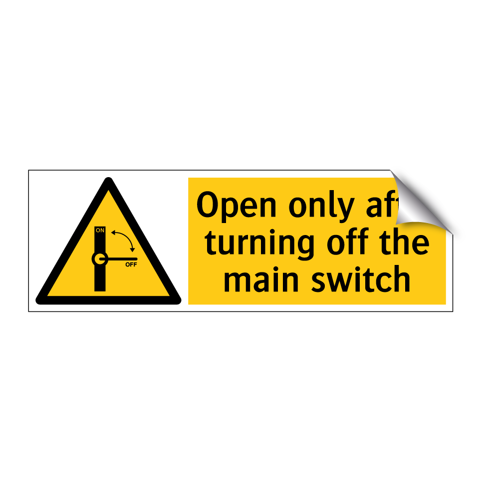 Open only after turning off the main switch