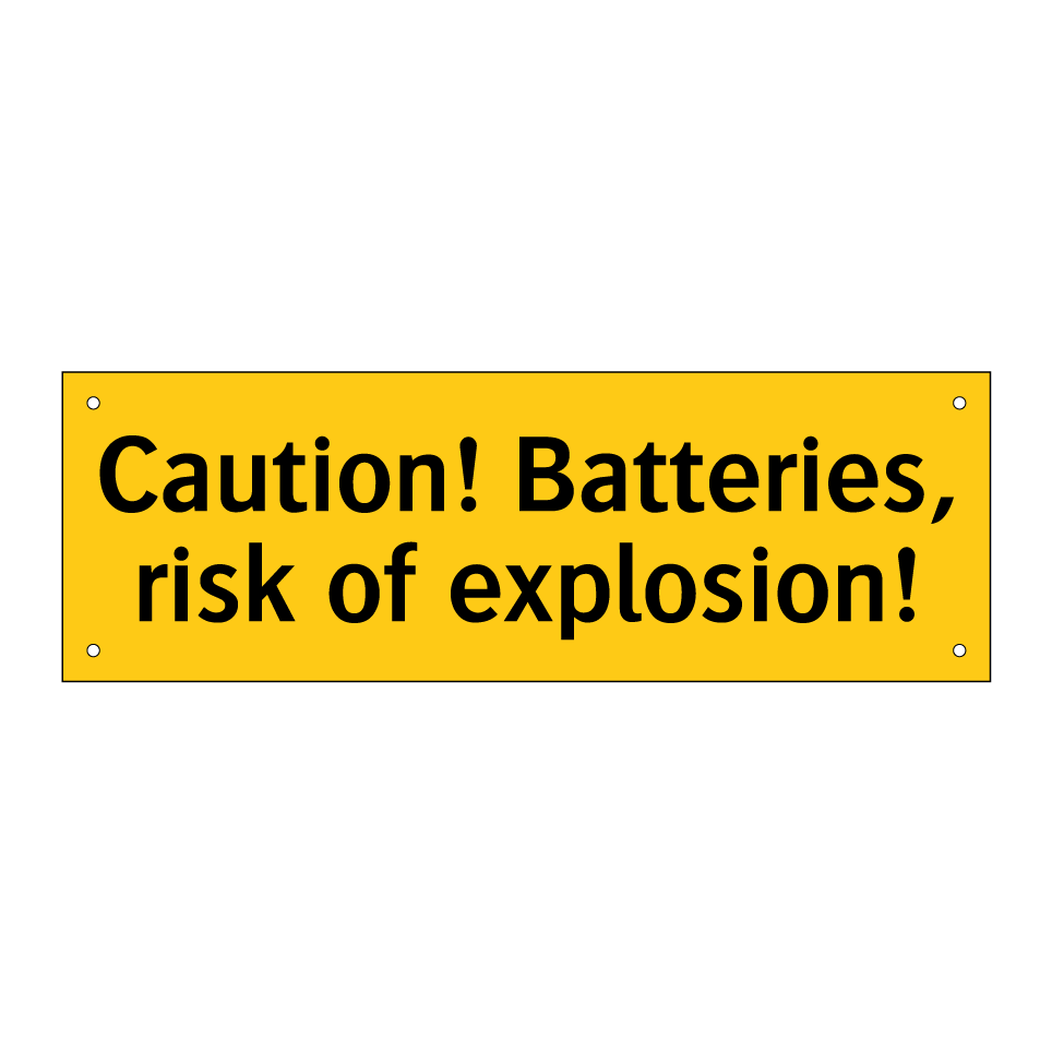 Caution! Batteries, risk of explosion!