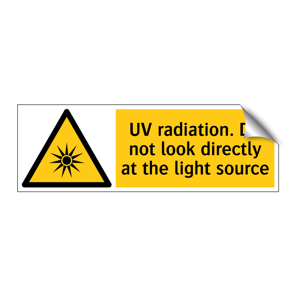 UV radiation. Do not look directly at the light source