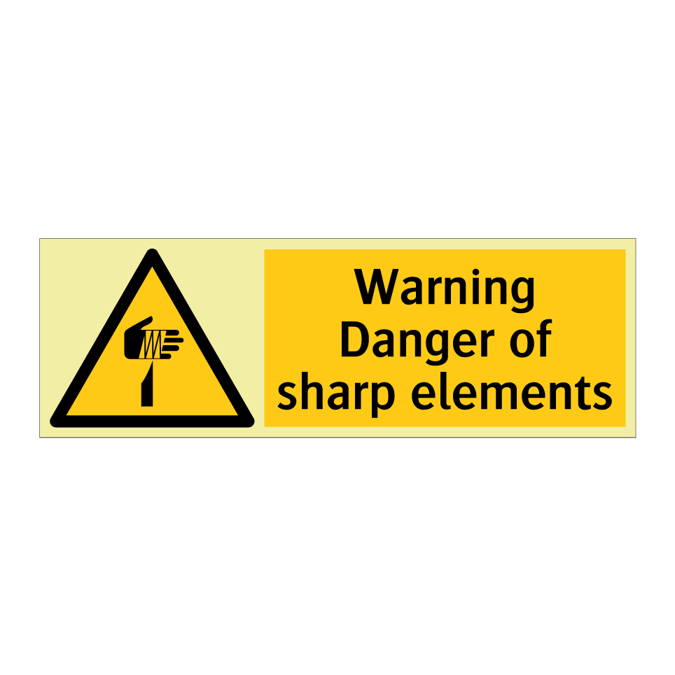 Warning Danger of sharp elements