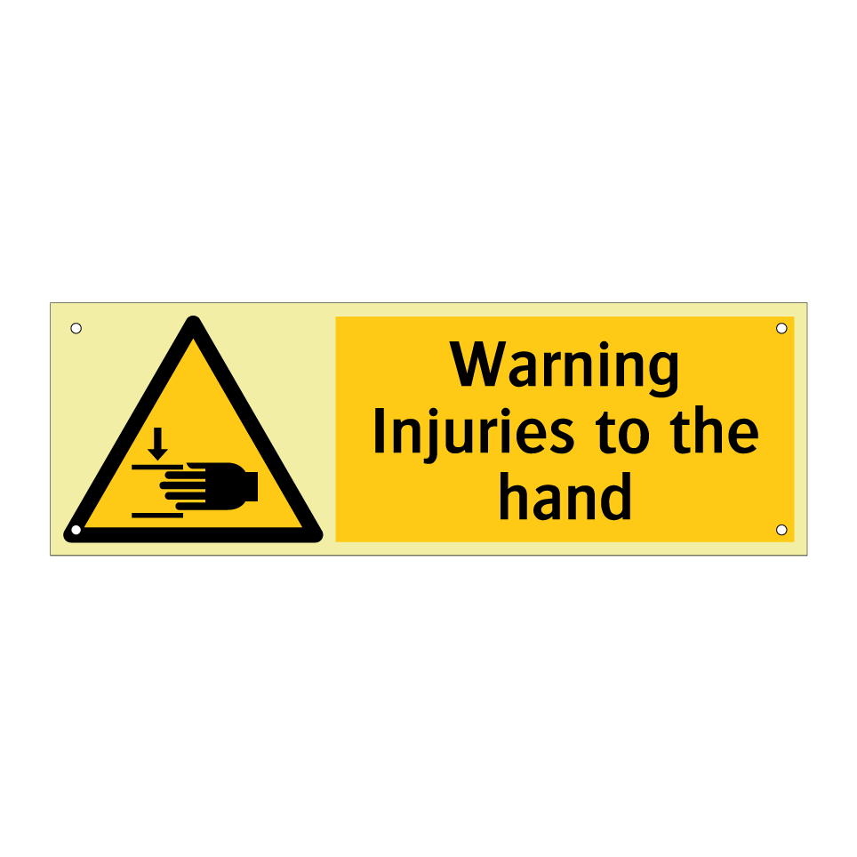 Warning Injuries to the hand