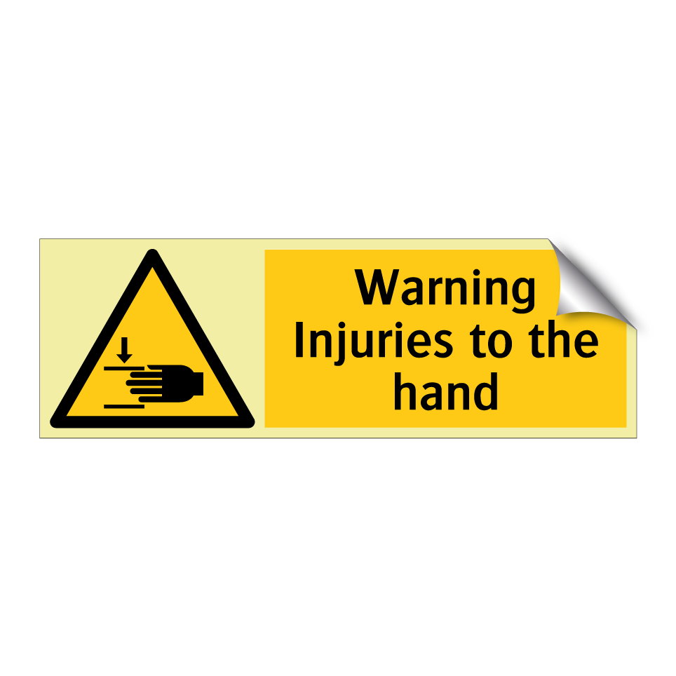 Warning Injuries to the hand