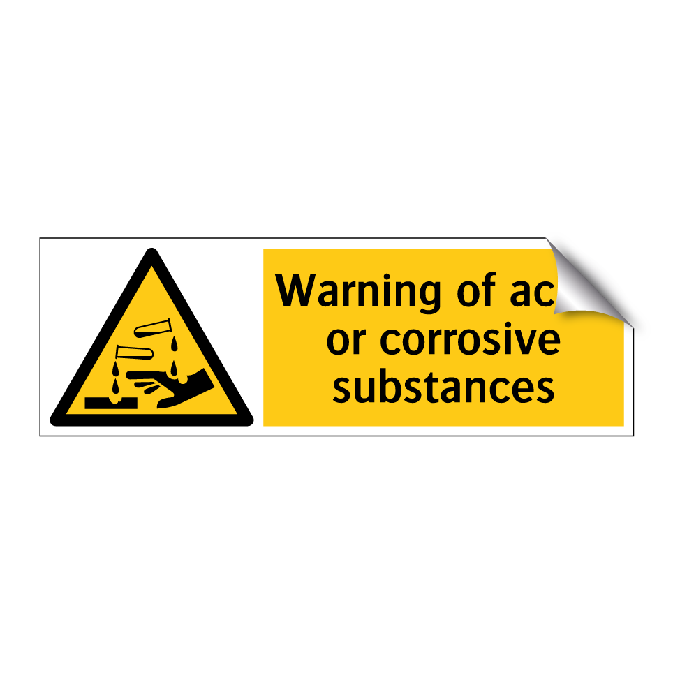 Warning of acids or corrosive substances