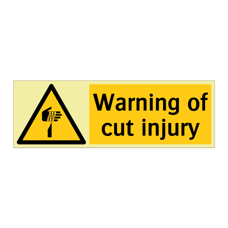 Warning of cut injury