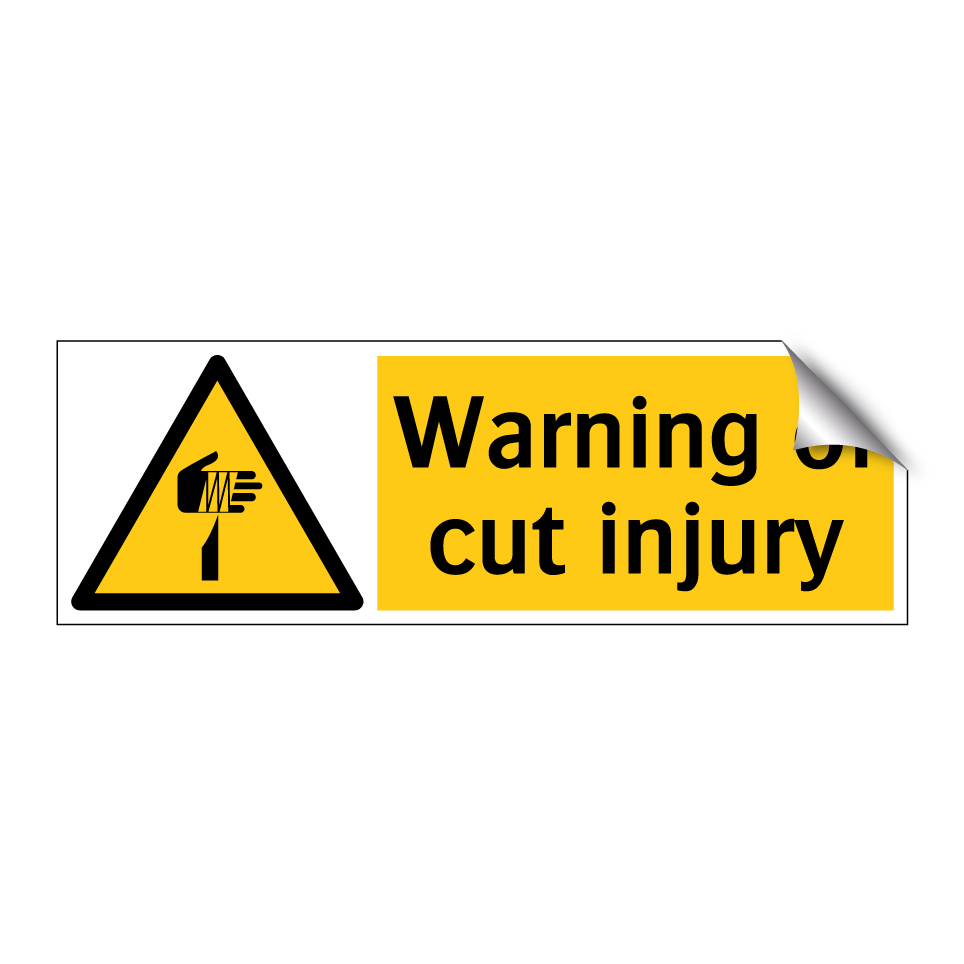 Warning of cut injury