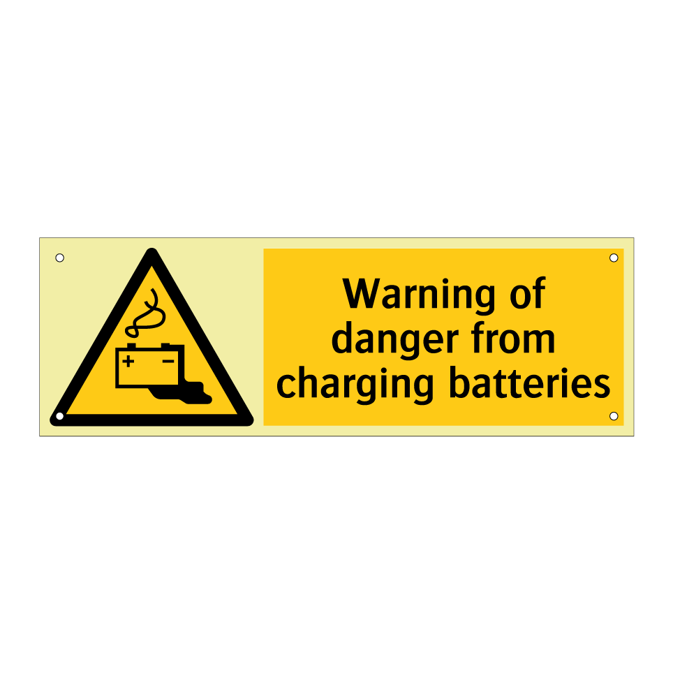 Warning of danger from charging batteries