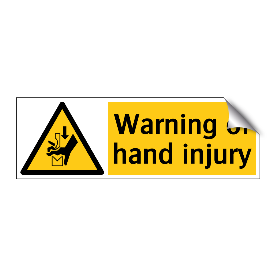 Warning of hand injury