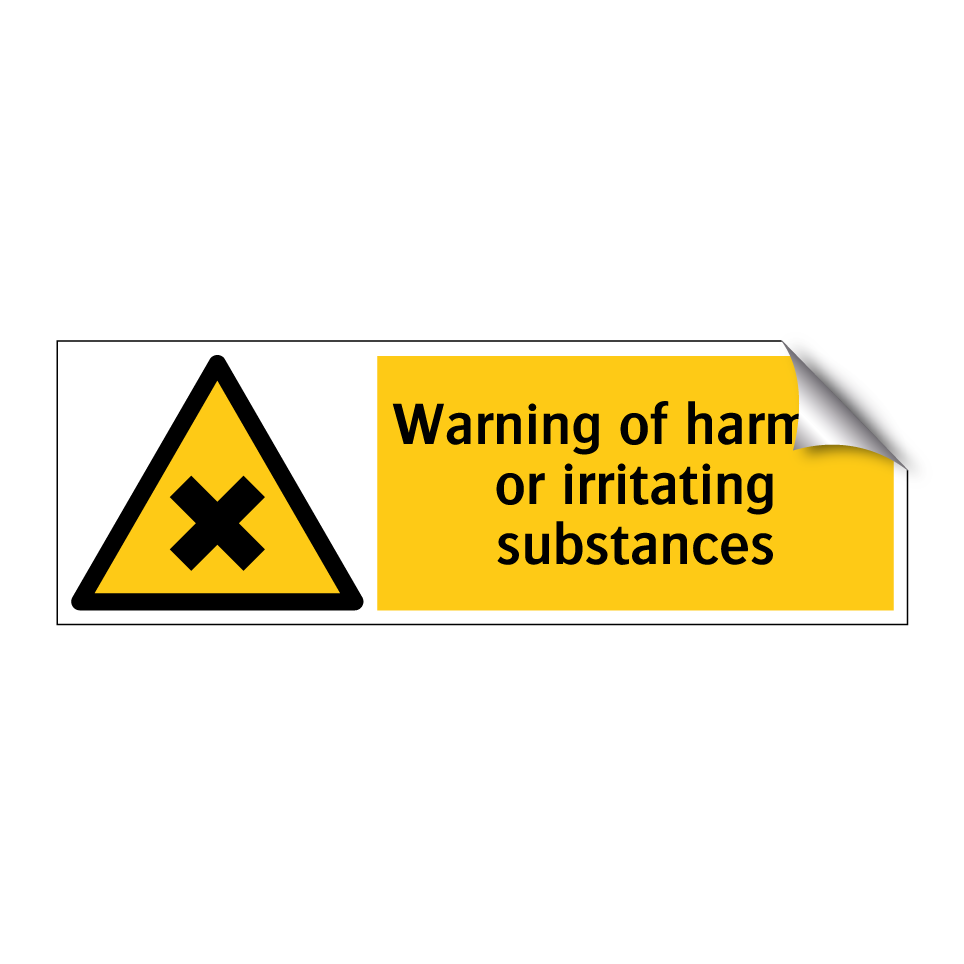 Warning of harmful or irritating substances