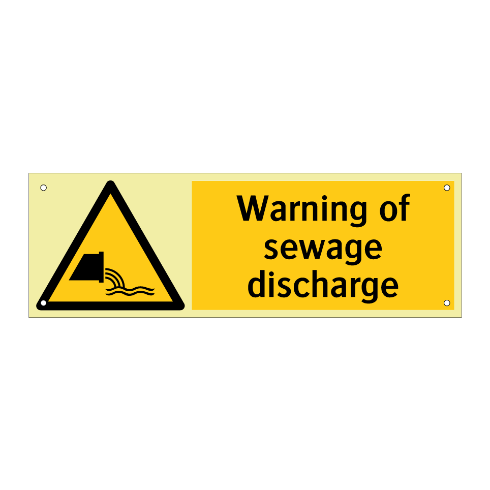 Warning of sewage discharge