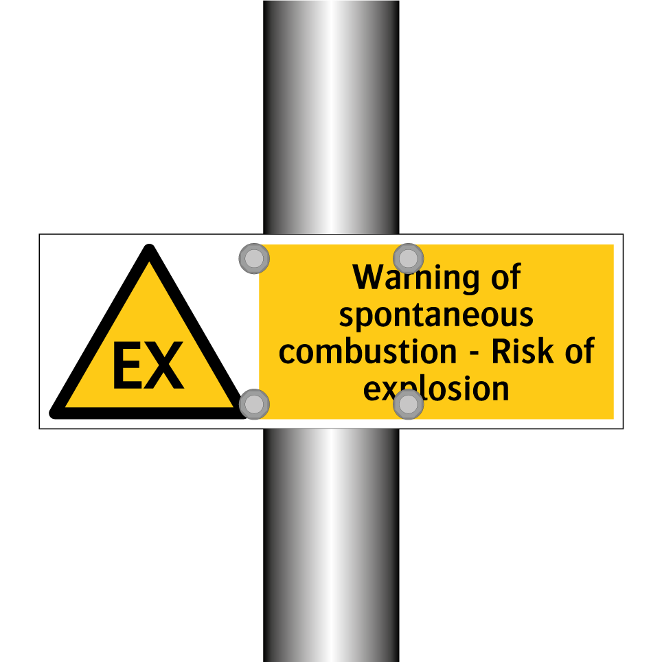 Warning of spontaneous combustion - Risk of explosion