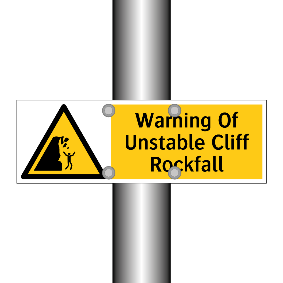 Warning Of Unstable Cliff Rockfall