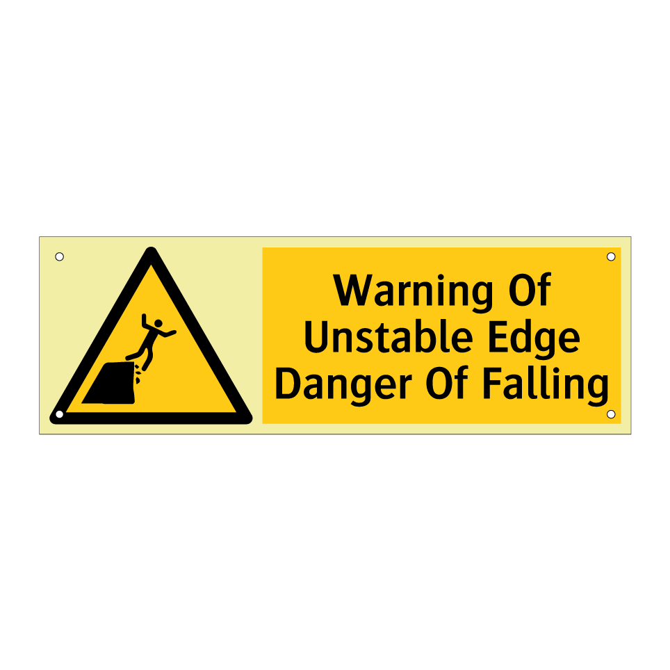 Warning Of Unstable Edge Danger Of Falling