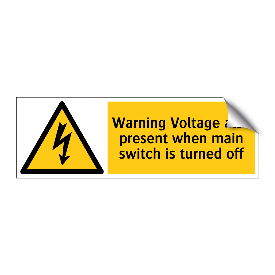 Warning Voltage also present when main switch is turned off