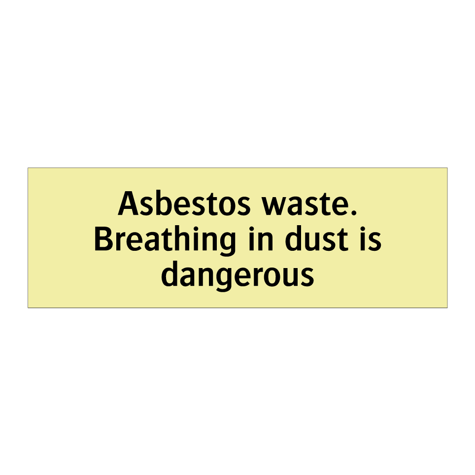Asbestos waste. Breathing in dust is dangerous