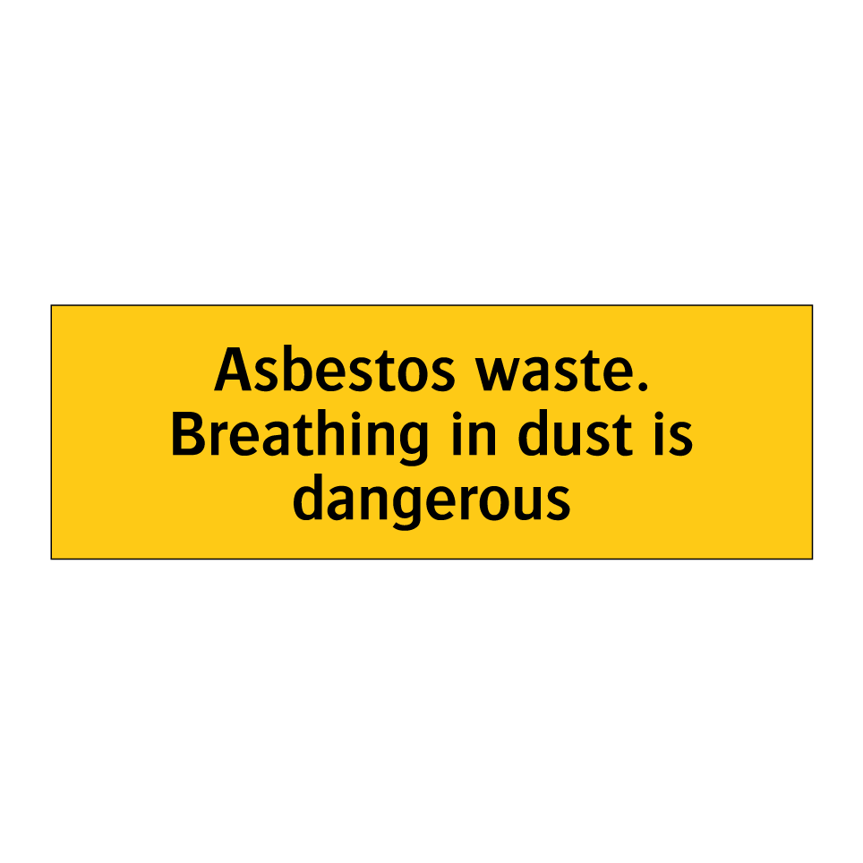 Asbestos waste. Breathing in dust is dangerous