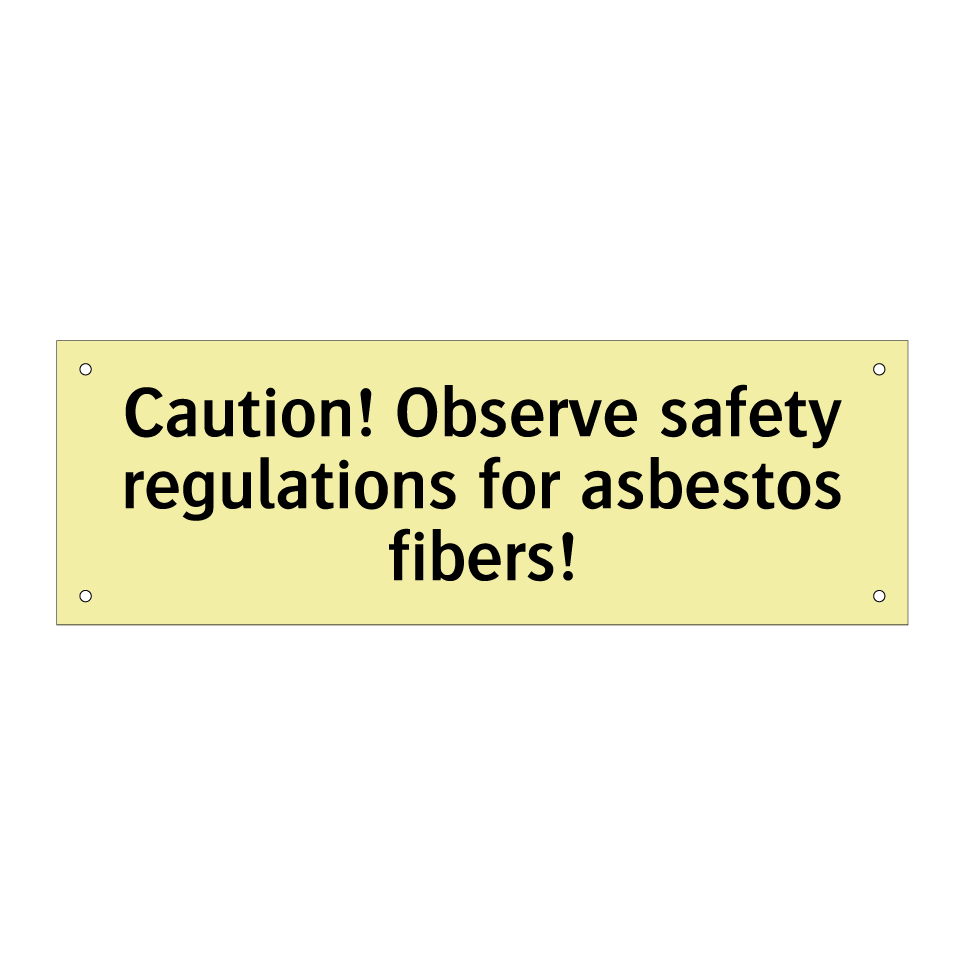 Caution! Observe safety regulations for asbestos fibers!