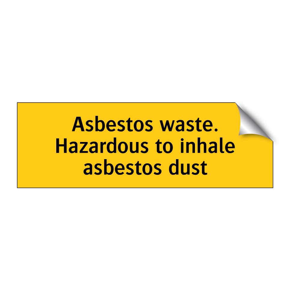 Asbestos waste. Hazardous to inhale asbestos dust