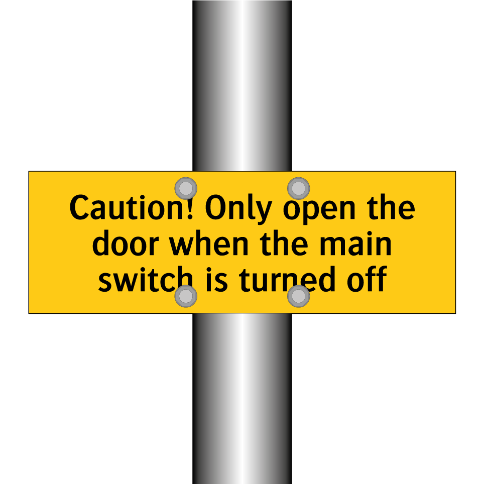 Caution! Only open the door when the main switch is turned off