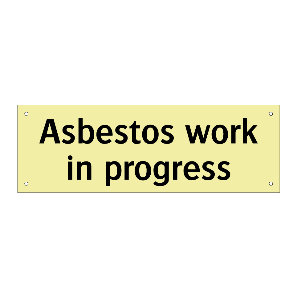 Asbestos work in progress