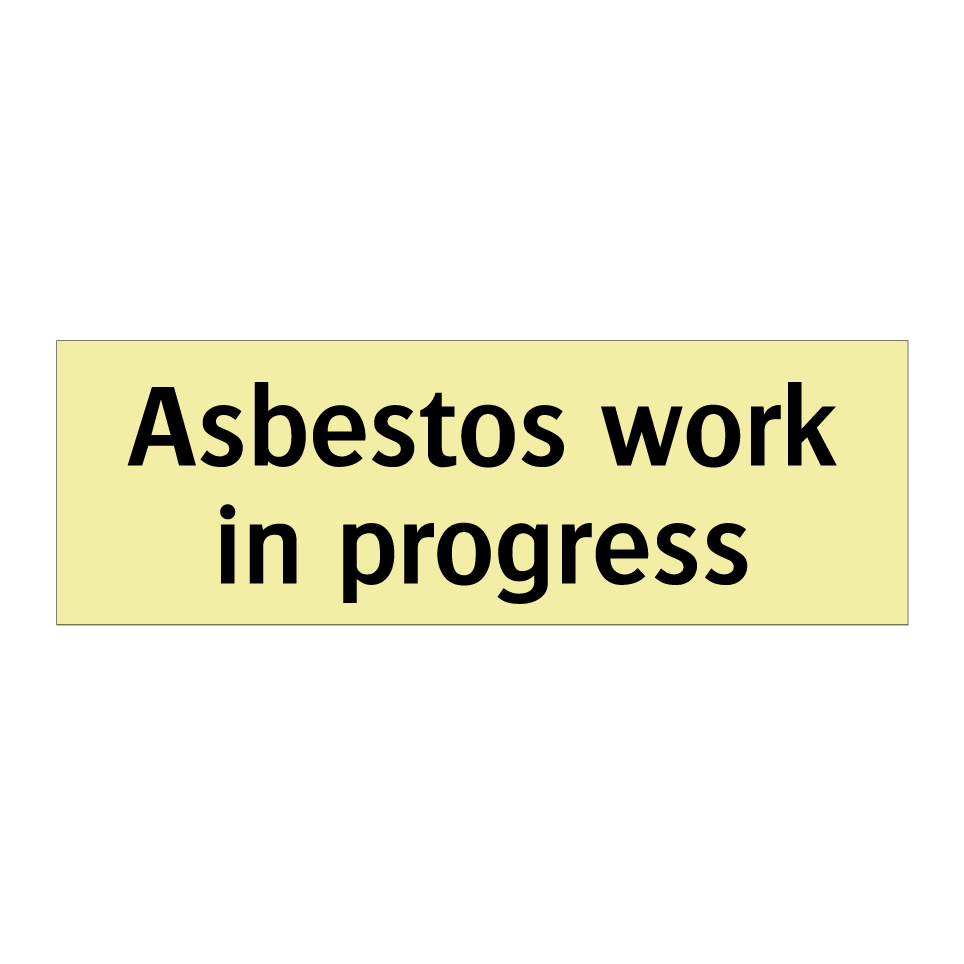 Asbestos work in progress