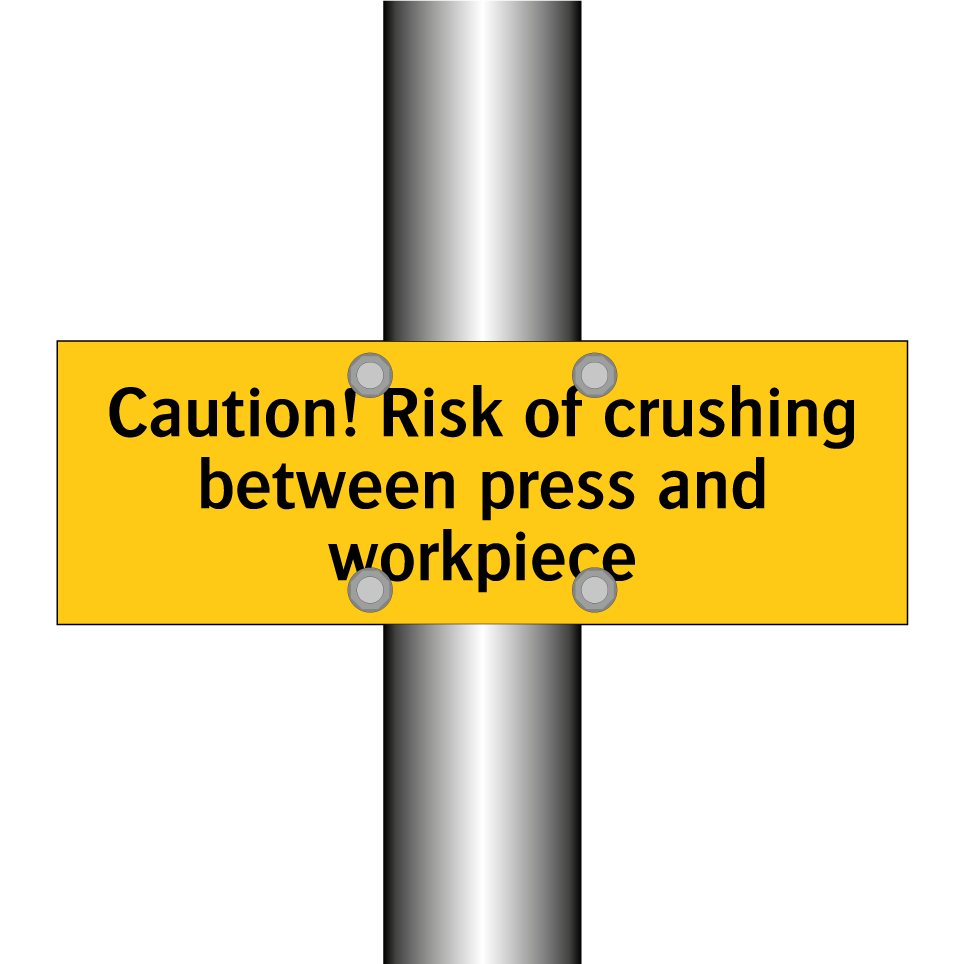 Caution! Risk of crushing between press and workpiece