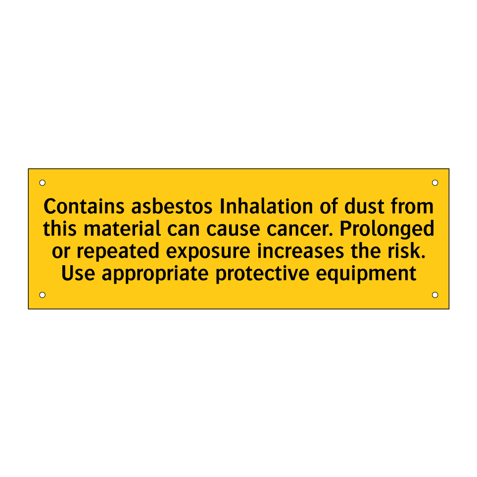 Contains asbestos Inhalation of dust from this material can cause cancer. Prolonged or repeated exposure increases the risk. Use appropriate protective equipment