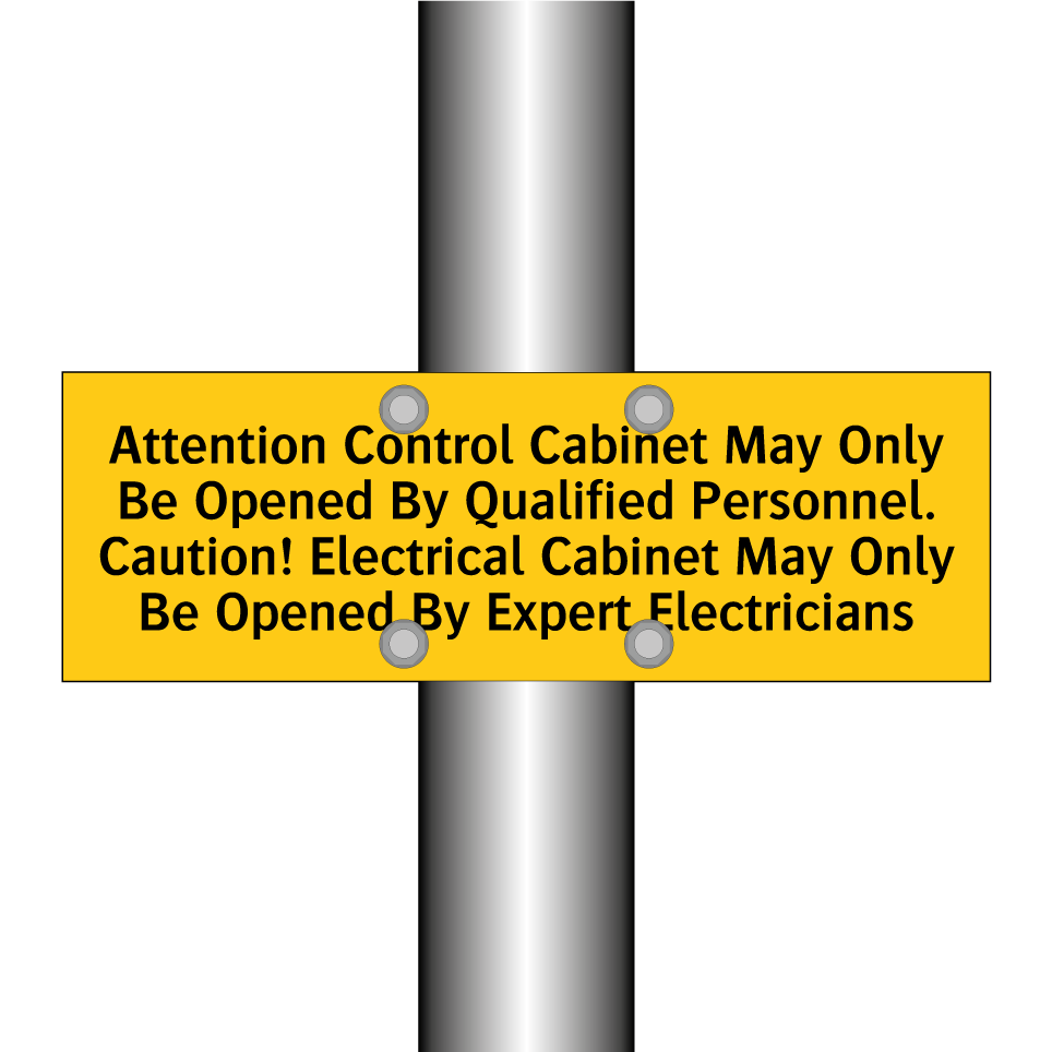 Attention Control Cabinet May Only Be Opened By Qualified Personnel. Caution! Electrical Cabinet May Only Be Opened By Expert Electricians