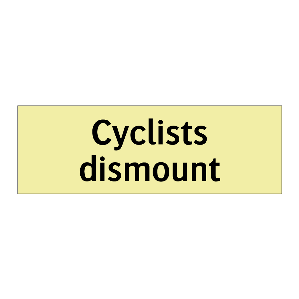 Cyclists dismount