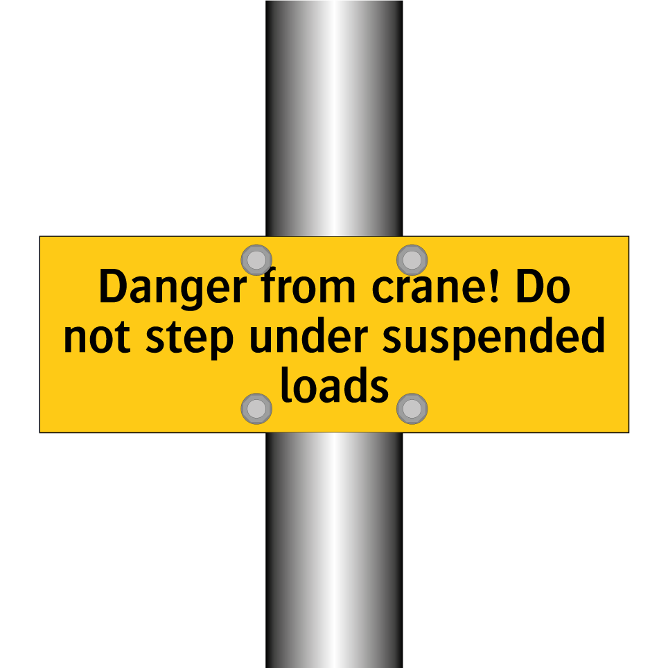 Danger from crane! Do not step under suspended loads