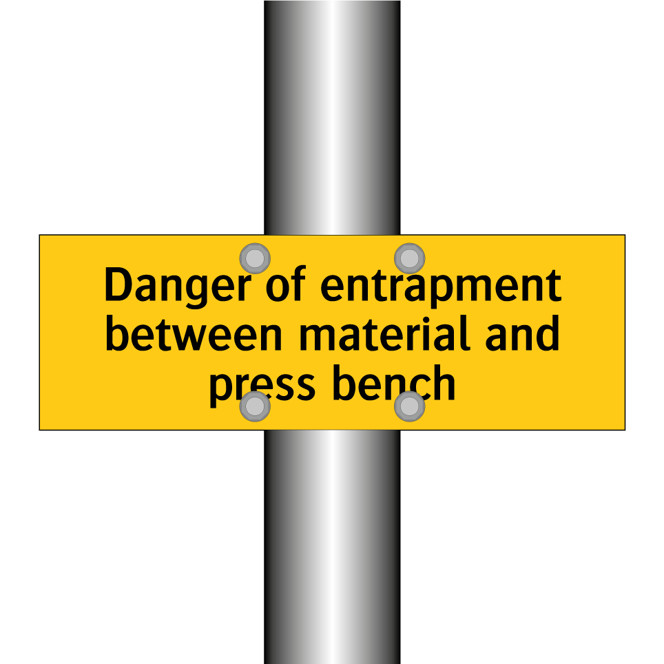 Danger of entrapment between material and press bench