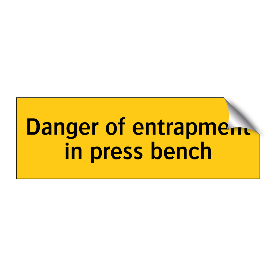 Danger of entrapment in press bench