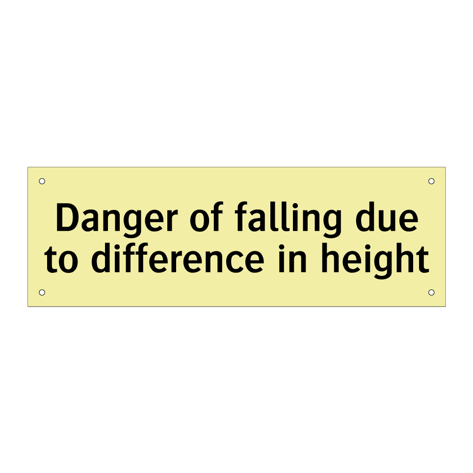 Danger of falling due to difference in height