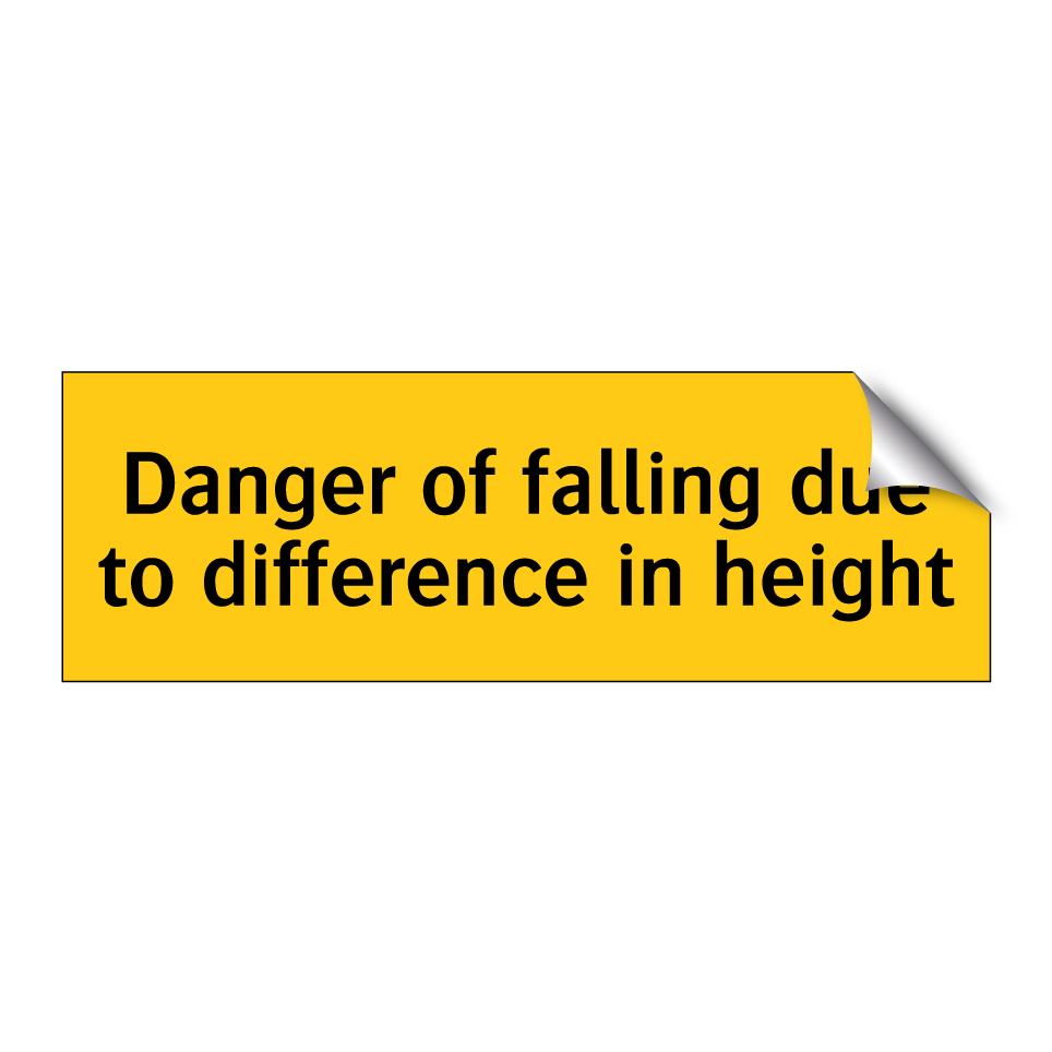 Danger of falling due to difference in height
