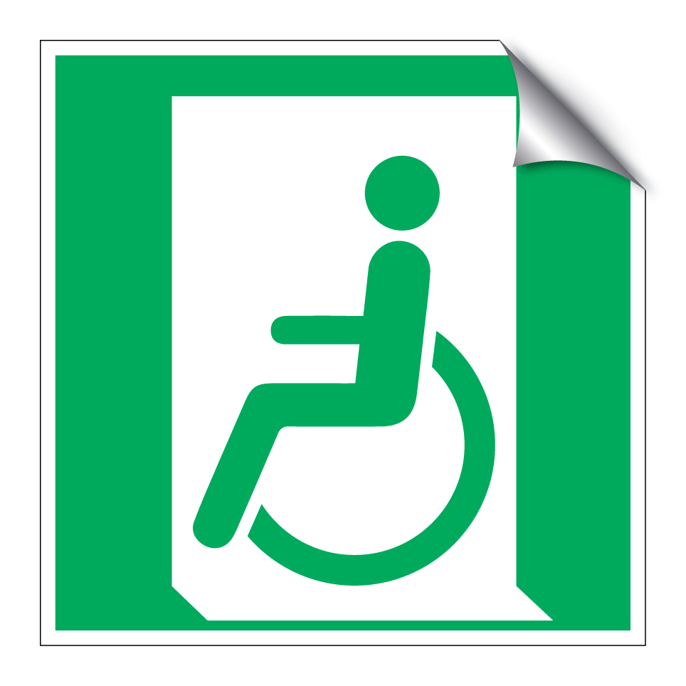 E026 Emergency exit for people unable to walk or with walking impairment (left)