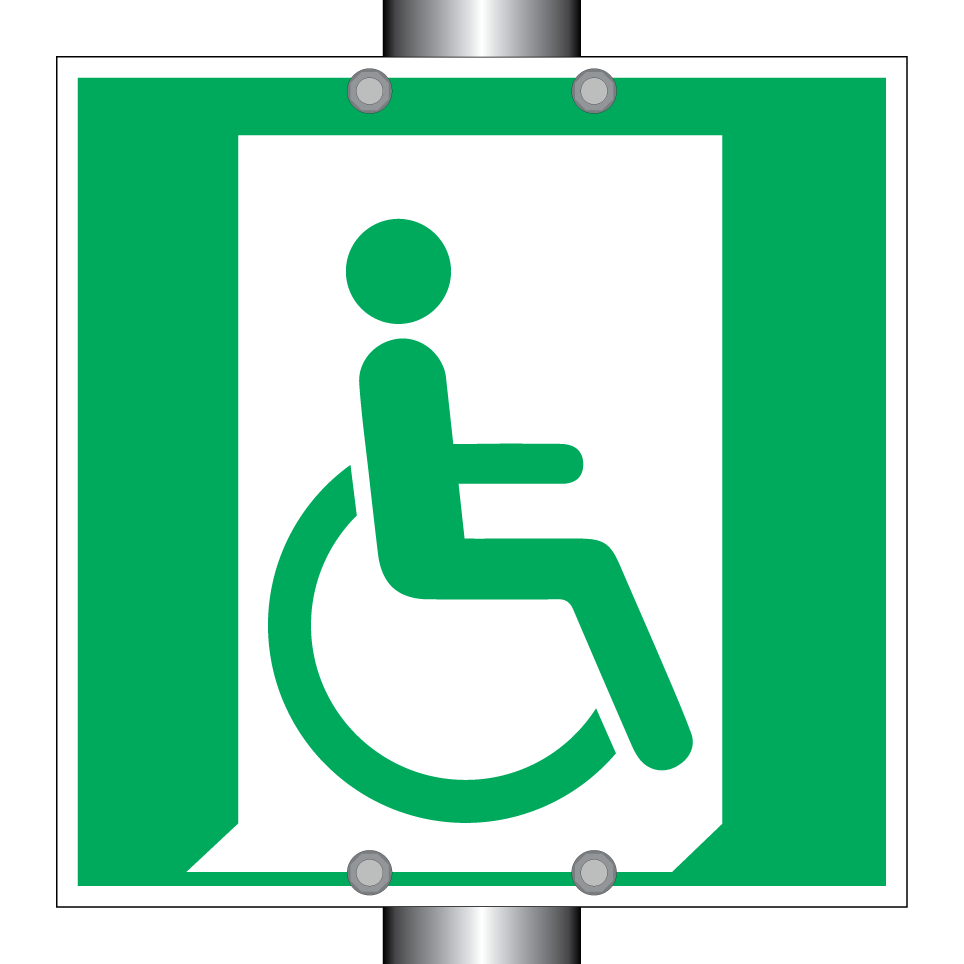 E030 Emergency exit for people unable to walk or with walking impairment (right)