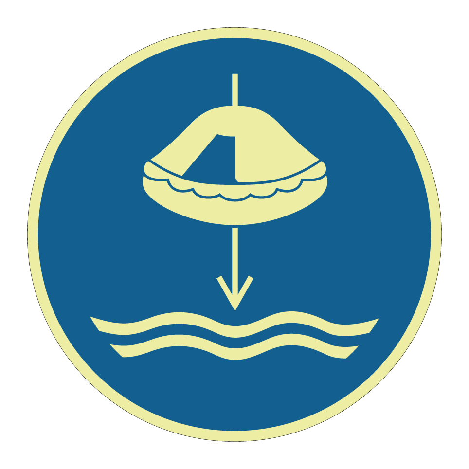 M040 Lower liferaft to the water in launch sequence