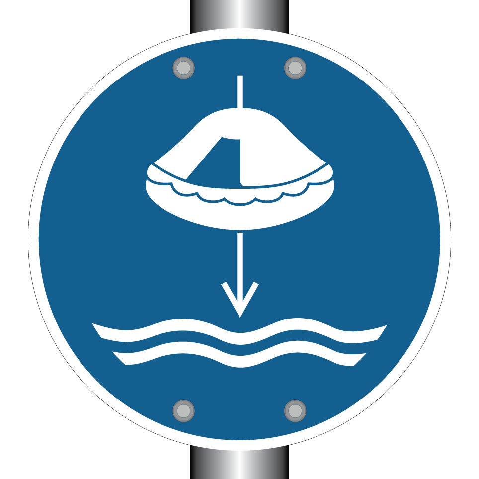 M040 Lower liferaft to the water in launch sequence