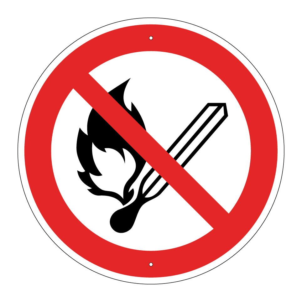 P003 No open flame; Fire, open ignition source and smoking prohibited
