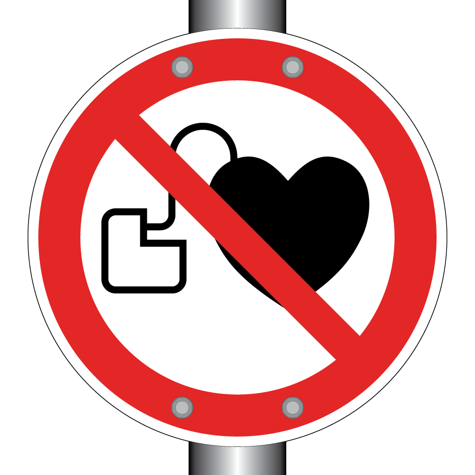 P007 No access for people with active implanted cardiac devices