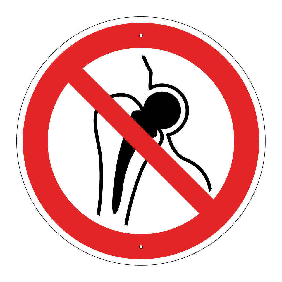 P014 No access for people with metallic implants