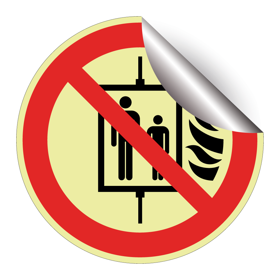 P020 Do not use lift in the event of fire