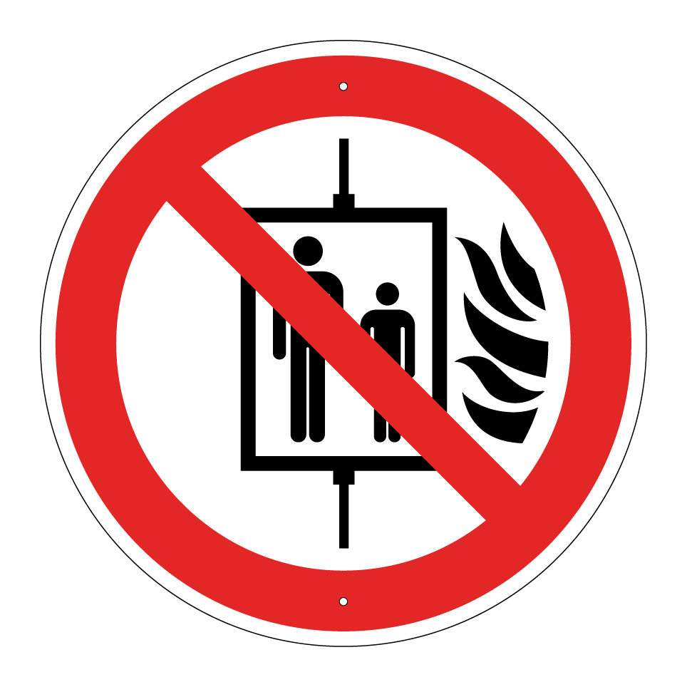 P020 Do not use lift in the event of fire